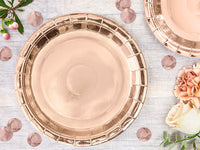 Teller, Pappe, roségold, glänzend, ohne Druck, Ø 23 cm