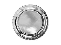 Teller, Pappe, silber, glänzend, ohne Druck, Ø 23 cm