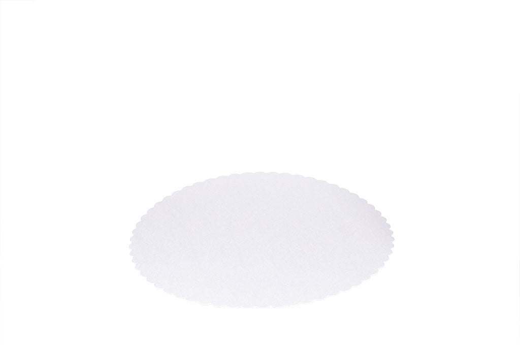 Tortenunterlagen, Tortenböden, rund, gezackter Rand, unbeschichtet, weiß, ⌀ 28 cm