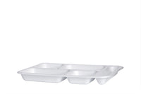 XPS Menü-Schale, Tablett, laminiert, 5-geteilt, weiß, 35 x 26 x 3,5 cm